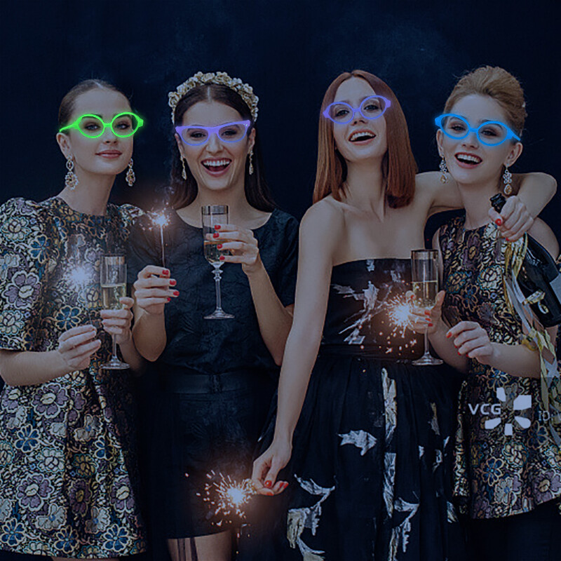 1/2/6/10 db Világító szemüveg Ragyogó napszemüveg világos neon fluoreszkáló Dekoratív Bárparti Ajándék Felnőtt Gyerekek Születésnapi Kellékek