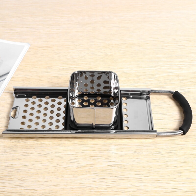 Nerūdijančio plieno spaetzle aparatas su patogia gumos rankena, skirta koldūnams makaronams