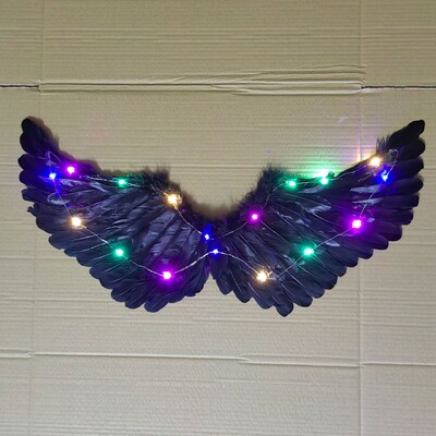 LED gaismas eņģeļu spalvu spārni Tutu mirdz tumsā kāzu dzimšanas dienas ballīte Cosplay princese feja, pieaugušais mazulis, gaišs spārns