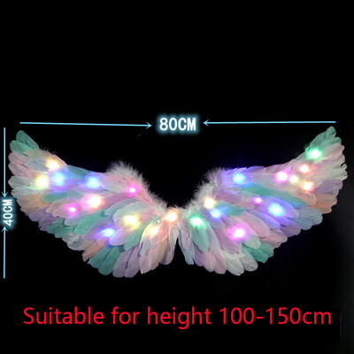 LED gaismas eņģeļu spalvu spārni Tutu mirdz tumsā kāzu dzimšanas dienas ballīte Cosplay princese feja, pieaugušais mazulis, gaišs spārns