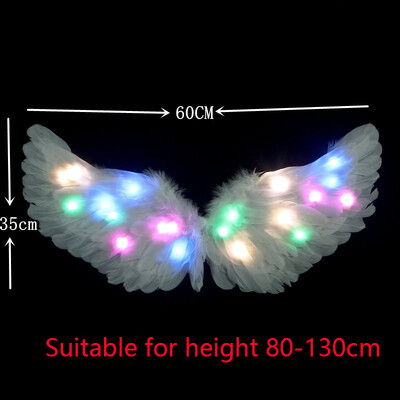 LED gaismas eņģeļu spalvu spārni Tutu mirdz tumsā kāzu dzimšanas dienas ballīte Cosplay princese feja, pieaugušais mazulis, gaišs spārns