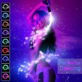 LED šviesolaidinis plakinys 360° besisukantis itin ryškus šviečiantis Rave žaislas Pixel Flow Lace Dance Festival Naktinės atmosferos rekvizitai vakarėliui