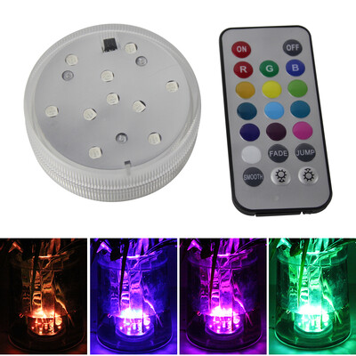 BORUiT 10LED Υποβρύχιο φως Υποβρύχιο RGB Πισίνα Δεξαμενή ψαριών Τηλεχειριστήριο Φωτισμός Μπανιέρα Βάζο Βάζο Μπανιέρα Διακοσμητικό Φωτιστικό
