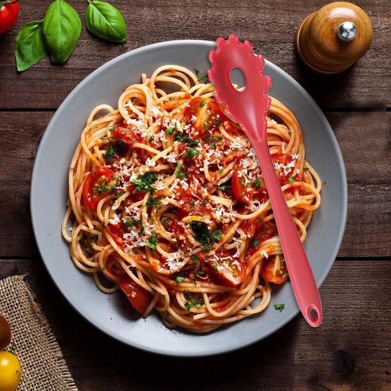 Ilgo koto spagečių šaukštelis silikoninis makaronų makaronų kiaurasamtis Makaronų gaudyklė Kištukinis šaukštas Makaronų įrankiai Virtuvės įtaisas