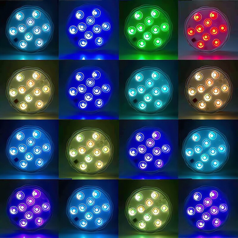10 Led tālvadības pults līdzstrāvas 6 V RGB iegremdējamais apgaismojums ar akumulatoru darbināms zemūdens nakts lampas dīķa peldbaseina ballītes dekorēšana