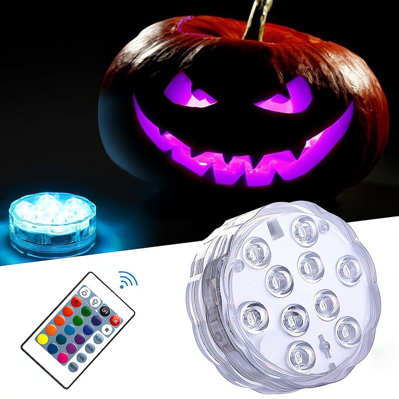 10 Led tālvadības pults līdzstrāvas 6 V RGB iegremdējamais apgaismojums ar akumulatoru darbināms zemūdens nakts lampas dīķa peldbaseina ballītes dekorēšana