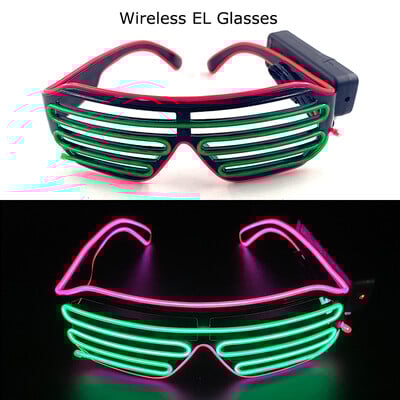 Ασύρματα γυαλιά LED Party Light up Γυαλιά Neon Party που αναβοσβήνουν Γυαλιά EL Wire Glowing Glow Γυαλιά ηλίου Bright Light Προμήθειες