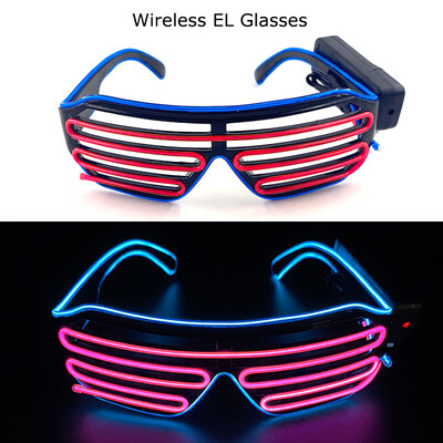 Ασύρματα γυαλιά LED Party Light up Γυαλιά Neon Party που αναβοσβήνουν Γυαλιά EL Wire Glowing Glow Γυαλιά ηλίου Bright Light Προμήθειες