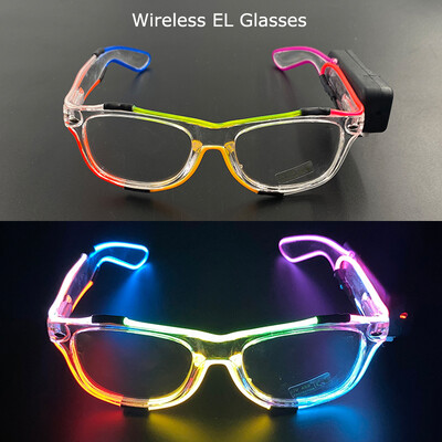Ασύρματα γυαλιά LED Party Light up Γυαλιά Neon Party που αναβοσβήνουν Γυαλιά EL Wire Glowing Glow Γυαλιά ηλίου Bright Light Προμήθειες