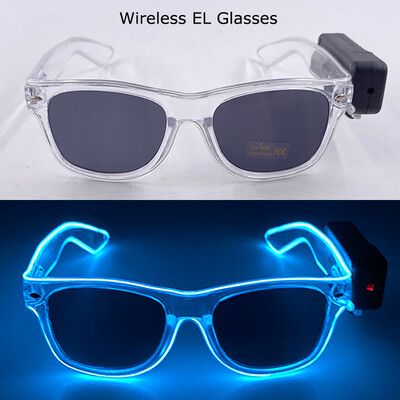 Ασύρματα γυαλιά LED Party Light up Γυαλιά Neon Party που αναβοσβήνουν Γυαλιά EL Wire Glowing Glow Γυαλιά ηλίου Bright Light Προμήθειες