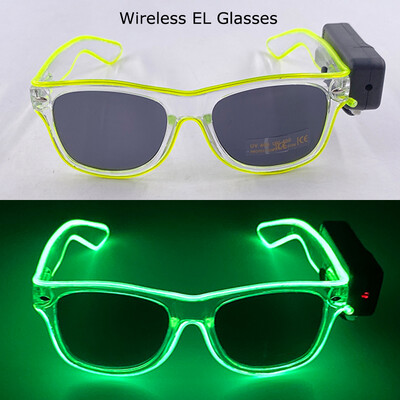 Ασύρματα γυαλιά LED Party Light up Γυαλιά Neon Party που αναβοσβήνουν Γυαλιά EL Wire Glowing Glow Γυαλιά ηλίου Bright Light Προμήθειες
