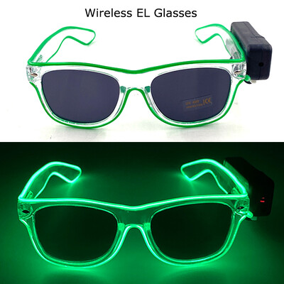 Ασύρματα γυαλιά LED Party Light up Γυαλιά Neon Party που αναβοσβήνουν Γυαλιά EL Wire Glowing Glow Γυαλιά ηλίου Bright Light Προμήθειες