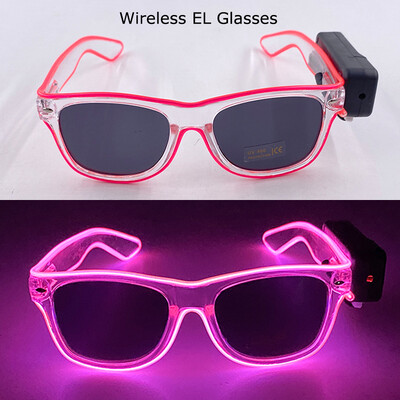 Ασύρματα γυαλιά LED Party Light up Γυαλιά Neon Party που αναβοσβήνουν Γυαλιά EL Wire Glowing Glow Γυαλιά ηλίου Bright Light Προμήθειες