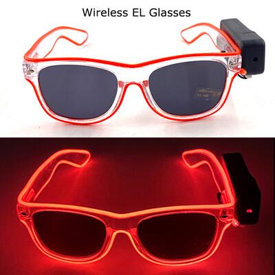 Ασύρματα γυαλιά LED Party Light up Γυαλιά Neon Party που αναβοσβήνουν Γυαλιά EL Wire Glowing Glow Γυαλιά ηλίου Bright Light Προμήθειες