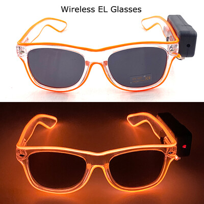 Ασύρματα γυαλιά LED Party Light up Γυαλιά Neon Party που αναβοσβήνουν Γυαλιά EL Wire Glowing Glow Γυαλιά ηλίου Bright Light Προμήθειες