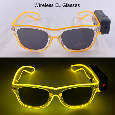 Ασύρματα γυαλιά LED Party Light up Γυαλιά Neon Party που αναβοσβήνουν Γυαλιά EL Wire Glowing Glow Γυαλιά ηλίου Bright Light Προμήθειες