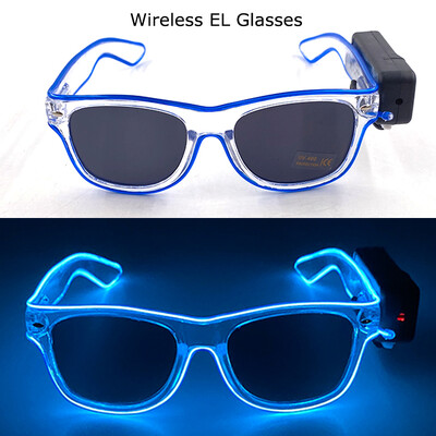 Ασύρματα γυαλιά LED Party Light up Γυαλιά Neon Party που αναβοσβήνουν Γυαλιά EL Wire Glowing Glow Γυαλιά ηλίου Bright Light Προμήθειες