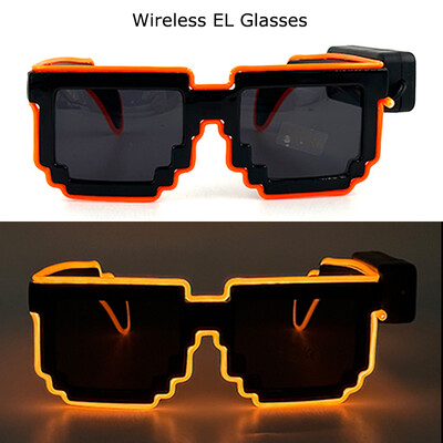 Ασύρματα γυαλιά LED Party Light up Γυαλιά Neon Party που αναβοσβήνουν Γυαλιά EL Wire Glowing Glow Γυαλιά ηλίου Bright Light Προμήθειες
