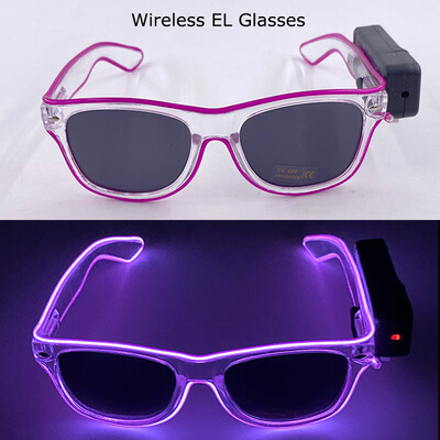 Ασύρματα γυαλιά LED Party Light up Γυαλιά Neon Party που αναβοσβήνουν Γυαλιά EL Wire Glowing Glow Γυαλιά ηλίου Bright Light Προμήθειες