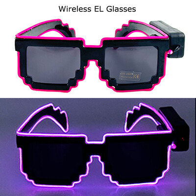 Ασύρματα γυαλιά LED Party Light up Γυαλιά Neon Party που αναβοσβήνουν Γυαλιά EL Wire Glowing Glow Γυαλιά ηλίου Bright Light Προμήθειες