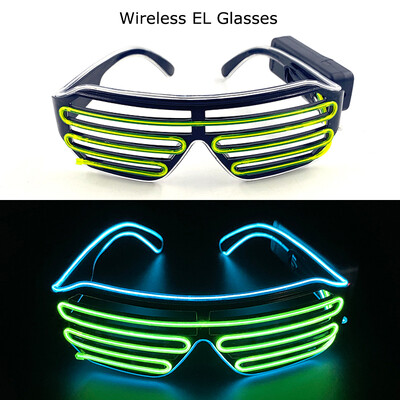 Ασύρματα γυαλιά LED Party Light up Γυαλιά Neon Party που αναβοσβήνουν Γυαλιά EL Wire Glowing Glow Γυαλιά ηλίου Bright Light Προμήθειες