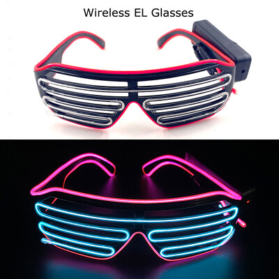 Ασύρματα γυαλιά LED Party Light up Γυαλιά Neon Party που αναβοσβήνουν Γυαλιά EL Wire Glowing Glow Γυαλιά ηλίου Bright Light Προμήθειες