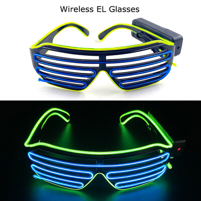 Ασύρματα γυαλιά LED Party Light up Γυαλιά Neon Party που αναβοσβήνουν Γυαλιά EL Wire Glowing Glow Γυαλιά ηλίου Bright Light Προμήθειες