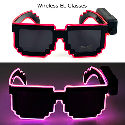 Ασύρματα γυαλιά LED Party Light up Γυαλιά Neon Party που αναβοσβήνουν Γυαλιά EL Wire Glowing Glow Γυαλιά ηλίου Bright Light Προμήθειες