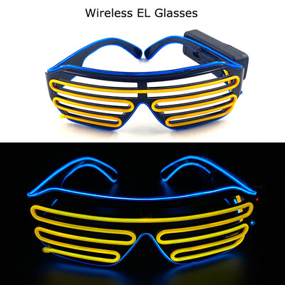 Ασύρματα γυαλιά LED Party Light up Γυαλιά Neon Party που αναβοσβήνουν Γυαλιά EL Wire Glowing Glow Γυαλιά ηλίου Bright Light Προμήθειες