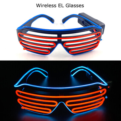Ασύρματα γυαλιά LED Party Light up Γυαλιά Neon Party που αναβοσβήνουν Γυαλιά EL Wire Glowing Glow Γυαλιά ηλίου Bright Light Προμήθειες