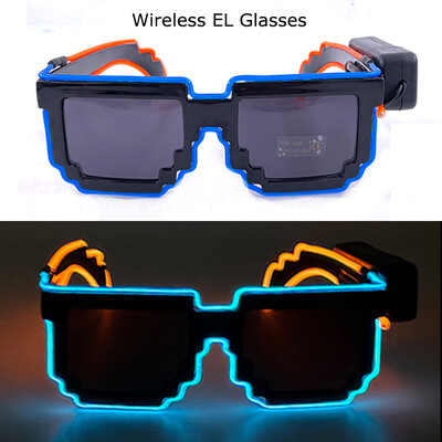 Ασύρματα γυαλιά LED Party Light up Γυαλιά Neon Party που αναβοσβήνουν Γυαλιά EL Wire Glowing Glow Γυαλιά ηλίου Bright Light Προμήθειες