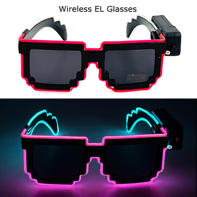 Ασύρματα γυαλιά LED Party Light up Γυαλιά Neon Party που αναβοσβήνουν Γυαλιά EL Wire Glowing Glow Γυαλιά ηλίου Bright Light Προμήθειες