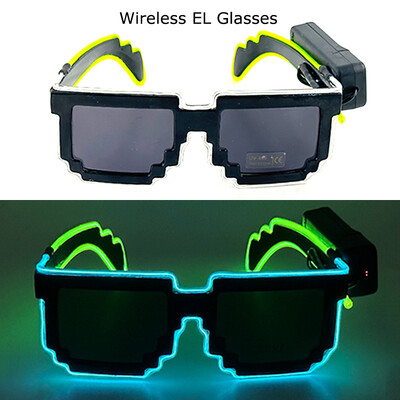 Ασύρματα γυαλιά LED Party Light up Γυαλιά Neon Party που αναβοσβήνουν Γυαλιά EL Wire Glowing Glow Γυαλιά ηλίου Bright Light Προμήθειες