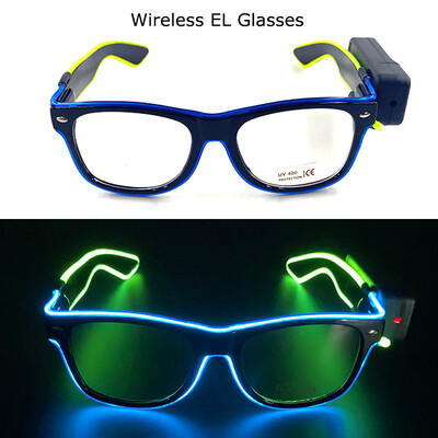 Ασύρματα γυαλιά LED Party Light up Γυαλιά Neon Party που αναβοσβήνουν Γυαλιά EL Wire Glowing Glow Γυαλιά ηλίου Bright Light Προμήθειες
