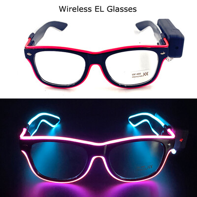 Ασύρματα γυαλιά LED Party Light up Γυαλιά Neon Party που αναβοσβήνουν Γυαλιά EL Wire Glowing Glow Γυαλιά ηλίου Bright Light Προμήθειες