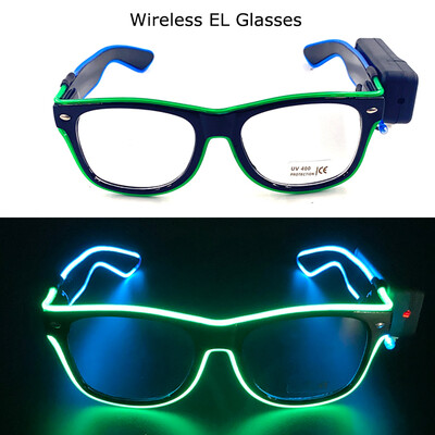 Ασύρματα γυαλιά LED Party Light up Γυαλιά Neon Party που αναβοσβήνουν Γυαλιά EL Wire Glowing Glow Γυαλιά ηλίου Bright Light Προμήθειες