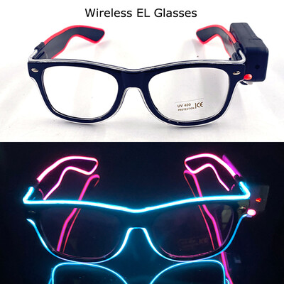 Ασύρματα γυαλιά LED Party Light up Γυαλιά Neon Party που αναβοσβήνουν Γυαλιά EL Wire Glowing Glow Γυαλιά ηλίου Bright Light Προμήθειες