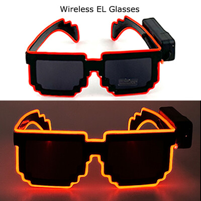 Ασύρματα γυαλιά LED Party Light up Γυαλιά Neon Party που αναβοσβήνουν Γυαλιά EL Wire Glowing Glow Γυαλιά ηλίου Bright Light Προμήθειες