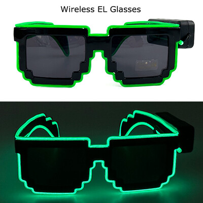 Ασύρματα γυαλιά LED Party Light up Γυαλιά Neon Party που αναβοσβήνουν Γυαλιά EL Wire Glowing Glow Γυαλιά ηλίου Bright Light Προμήθειες