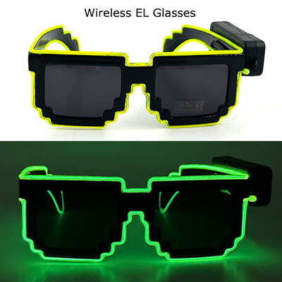Ασύρματα γυαλιά LED Party Light up Γυαλιά Neon Party που αναβοσβήνουν Γυαλιά EL Wire Glowing Glow Γυαλιά ηλίου Bright Light Προμήθειες