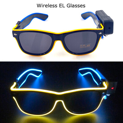 Ασύρματα γυαλιά LED Party Light up Γυαλιά Neon Party που αναβοσβήνουν Γυαλιά EL Wire Glowing Glow Γυαλιά ηλίου Bright Light Προμήθειες