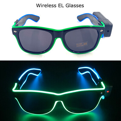 Ασύρματα γυαλιά LED Party Light up Γυαλιά Neon Party που αναβοσβήνουν Γυαλιά EL Wire Glowing Glow Γυαλιά ηλίου Bright Light Προμήθειες