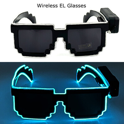 Ασύρματα γυαλιά LED Party Light up Γυαλιά Neon Party που αναβοσβήνουν Γυαλιά EL Wire Glowing Glow Γυαλιά ηλίου Bright Light Προμήθειες