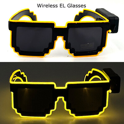 Ασύρματα γυαλιά LED Party Light up Γυαλιά Neon Party που αναβοσβήνουν Γυαλιά EL Wire Glowing Glow Γυαλιά ηλίου Bright Light Προμήθειες