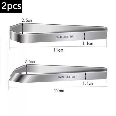 2Gb Zivju kaulu pincetes Nerūsējošā tērauda plakanas slīpās knaibles Knaibles Matu knaibles Pin Kaulu noņemšana Jūras velšu noņemšanas Klips virtuves rīks