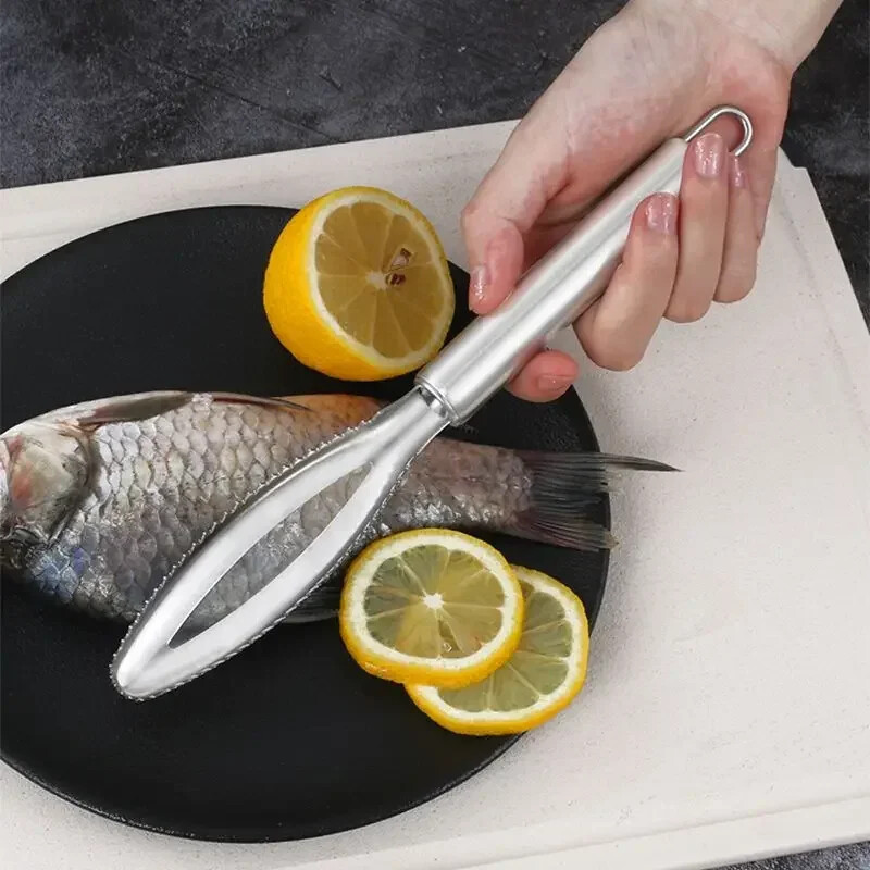 Jauni Stainles Zivju svari Kasīšanas rīves Ātrs tīrīšanas līdzeklis Noņemt ādas birsti Tīrīšana Skrāpis Mizotājs Kaulu skalu knaibles pincetes rīks