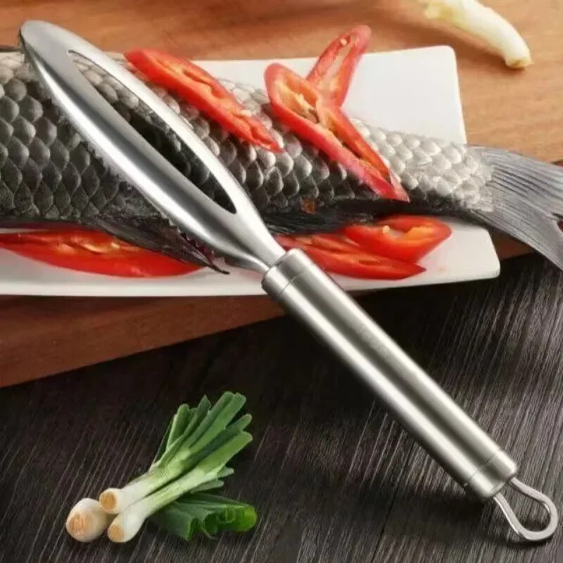 Jauni Stainles Zivju svari Kasīšanas rīves Ātrs tīrīšanas līdzeklis Noņemt ādas birsti Tīrīšana Skrāpis Mizotājs Kaulu skalu knaibles pincetes rīks