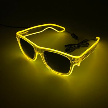 1PC Light Up LED Glasses Glow Γυαλιά ηλίου EL Wire Neon Glasses Glow in The Dark Supplies Neon Party Favors for Kids Adults