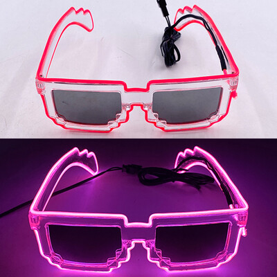 1PC Light Up LED Glasses Glow Γυαλιά ηλίου EL Wire Neon Glasses Glow in The Dark Supplies Neon Party Favors for Kids Adults