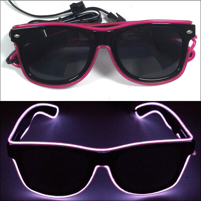 1PC Light Up LED Glasses Glow Γυαλιά ηλίου EL Wire Neon Glasses Glow in The Dark Supplies Neon Party Favors for Kids Adults
